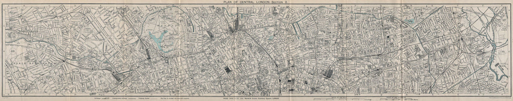 CENTRAL LONDON-SECTION 2 vintage town/city plan. London. WARD LOCK 1927 map