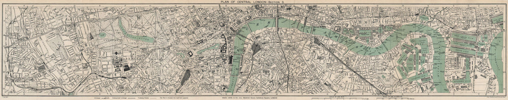 CENTRAL LONDON-SECTION 3 vintage town/city plan. London. WARD LOCK 1927 map