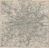 'LONDON AND TWELVE MILES ROUND'. Greater London. WARD LOCK 1930 old map