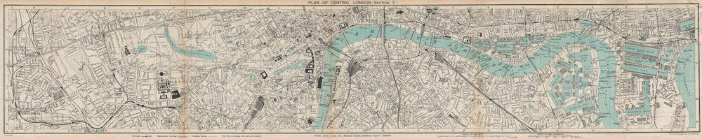 CENTRAL LONDON-SECTION 3 vintage town/city plan. London. WARD LOCK 1930 map