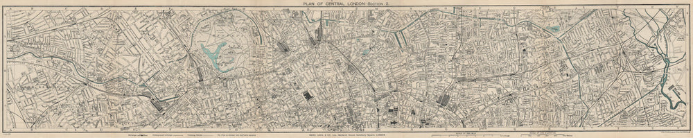 CENTRAL LONDON-SECTION 2 vintage town/city plan. London. WARD LOCK 1932 map