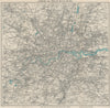 'LONDON AND TWELVE MILES ROUND'. Greater London. WARD LOCK 1933 old map