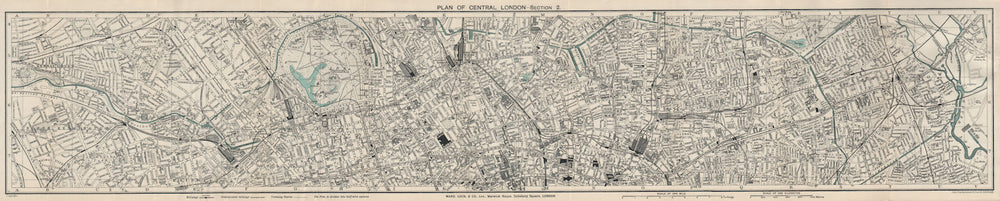 CENTRAL LONDON-SECTION 2 vintage town/city plan. London. WARD LOCK 1933 map
