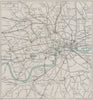 CENTRAL LONDON RAILWAY & ROAD MAP. Underground tube. WARD LOCK 1933 old
