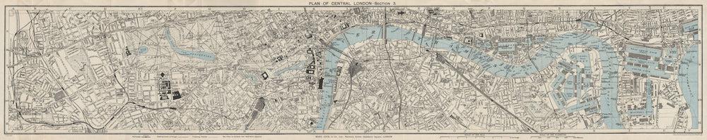 CENTRAL LONDON-SECTION 3 vintage town/city plan. London. WARD LOCK 1933 map