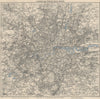 'LONDON AND TWELVE MILES ROUND'. Greater London. WARD LOCK 1937 old map