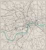 CENTRAL LONDON RAILWAY & ROAD MAP. Underground tube. WARD LOCK 1937 old
