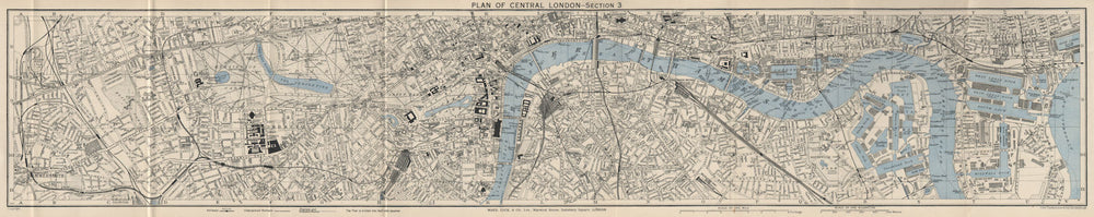 CENTRAL LONDON-SECTION 3 vintage town/city plan. London. WARD LOCK 1937 map