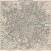'LONDON AND TWELVE MILES ROUND'. Greater London. WARD LOCK 1951 old map