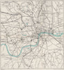 CENTRAL LONDON RAILWAY & ROAD MAP. Underground tube. WARD LOCK 1951 old