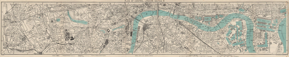 CENTRAL LONDON-SECTION II vintage town/city plan. London. WARD LOCK 1951 map