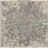 LONDON & TWELVE MILES ROUND'. Greater London. WARD LOCK 1951 old vintage map