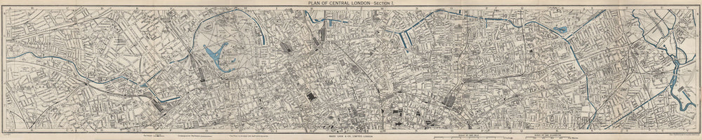 CENTRAL LONDON-SECTION I vintage city/town plan. London. WARD LOCK 1951 map