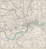 CENTRAL LONDON RAILWAY & ROAD MAP. Tube underground. WARD LOCK 1951 old