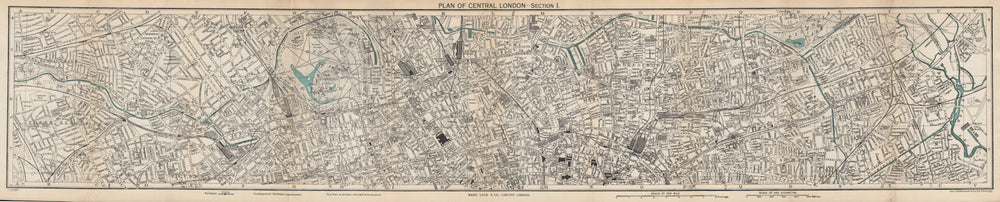 CENTRAL LONDON-SECTION I vintage town/city plan. London. WARD LOCK 1953 map