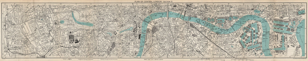 CENTRAL LONDON-SECTION II vintage town/city plan. London. WARD LOCK 1953 map