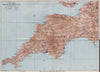 TOURING MAP OF DEVON AND CORNWALL. South West England. WARD LOCK 1935 old