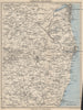 LOWESTOFT area Great Yarmouth Beccles Southwold. Norfolk/Suffolk Broads 1950 map