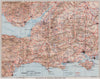 ROAD ROUTES TO DORSET & DEVON. Pre-motorways. South West England 1938 old map