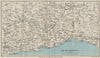 JURASSIC COAST Sidmouth Seaton Lyme Regis Bridport Honiton Dorset Devon 1938 map
