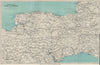 TOURING MAP OF DEVON & SOMERSET. South West England. WARD LOCK 1934 old