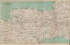 TOURING MAP OF DEVON & SOMERSET. South West England. WARD LOCK 1951 old