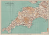 TOURING MAP OF DEVON AND CORNWALL. South West England. WARD LOCK 1936 old