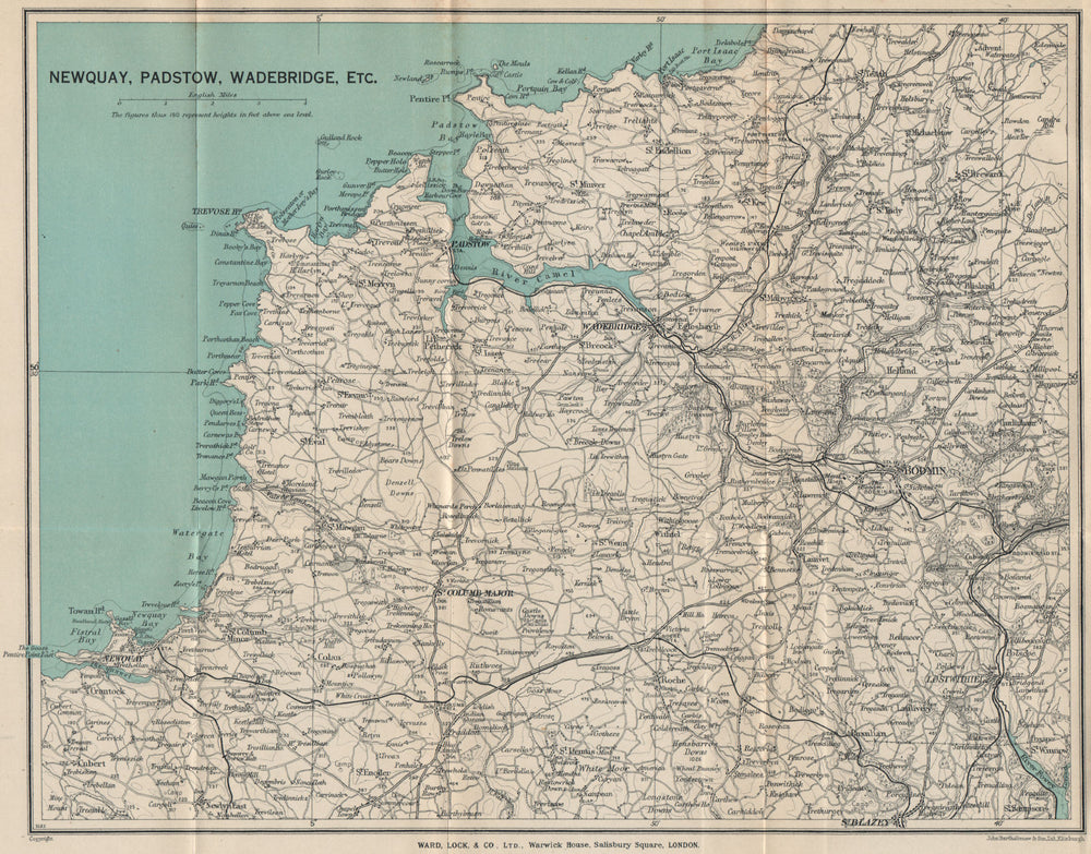 CAMEL ESTUARY & environs. Newquay Padstow Wadebridge Bodmin Cornwall 1936 map