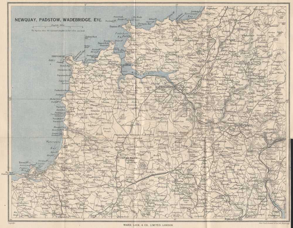 CAMEL ESTUARY & environs. Newquay Padstow Wadebridge Bodmin Cornwall 1948 map