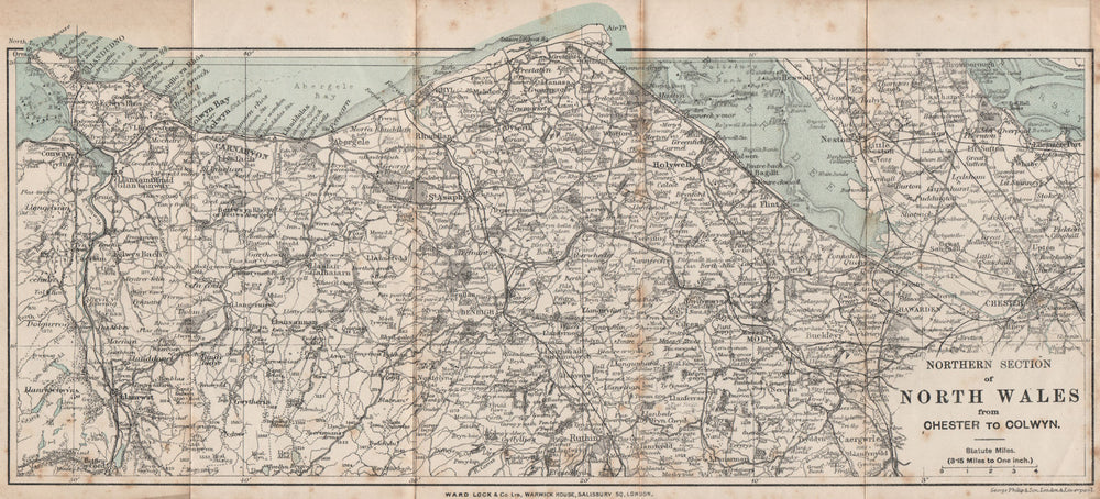 NORTH WALES COAST. Chester-Llandudno. Denbigh Rhyl Deeside. WARD LOCK 1901 map