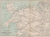 CYCLING ROADS OF NORTH WALES. Snowdonia. WARD LOCK 1901 old antique map chart