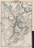 SNOWDON SHOWING PATHS TO SUMMIT. Llanberis. WARD LOCK 1913 old antique map