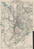 SNOWDON SHOWING PATHS TO SUMMIT. Llanberis. WARD LOCK 1936 old vintage map