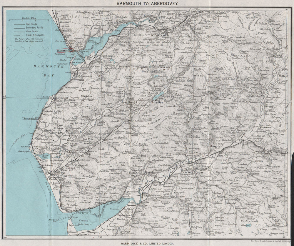 SOUTH SNOWDONIA. Cader Idris. Barmouth Dolgellau Aberdovey. WARD LOCK 1964 map