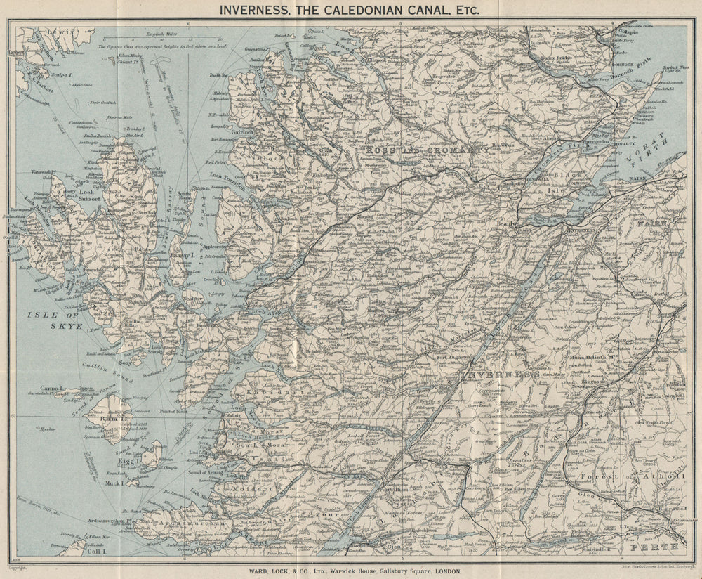 SCOTTISH HIGHLANDS. Caledonia canal Skye Ross & Cromarty. WARD LOCK 1935 map