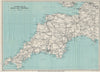 TOURING MAP OF DEVON AND CORNWALL. South West England. WARD LOCK 1932 old