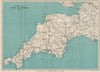 TOURING MAP OF DEVON AND CORNWALL. South West England. WARD LOCK 1933 old