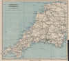 TOURING MAP OF CORNWALL. Plymouth. WARD LOCK 1940 old vintage plan chart