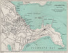 FALMOUTH vintage town/city plan. Cornwall. WARD LOCK 1938 old vintage map
