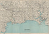 SOUTH CORNWALL COAST/TAMAR Plymouth Fowey Looe Mevagissey St Austell 1938 map