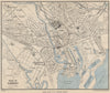 CARDIFF vintage city town plan. Wales. WARD LOCK 1950 old vintage map chart