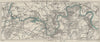 RIVER THAMES (1) Putney-Richmond-Kingston-Twickenham-Weybridge-Chertsey 1912 map