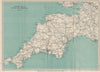 TOURING MAP OF DEVON & CORNWALL. South West England. WARD LOCK 1932 old