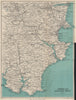 SOUTH HAMS & TORBAY Paignton Brixham Totnes Salcombe Kingsbridge. Devon 1954 map