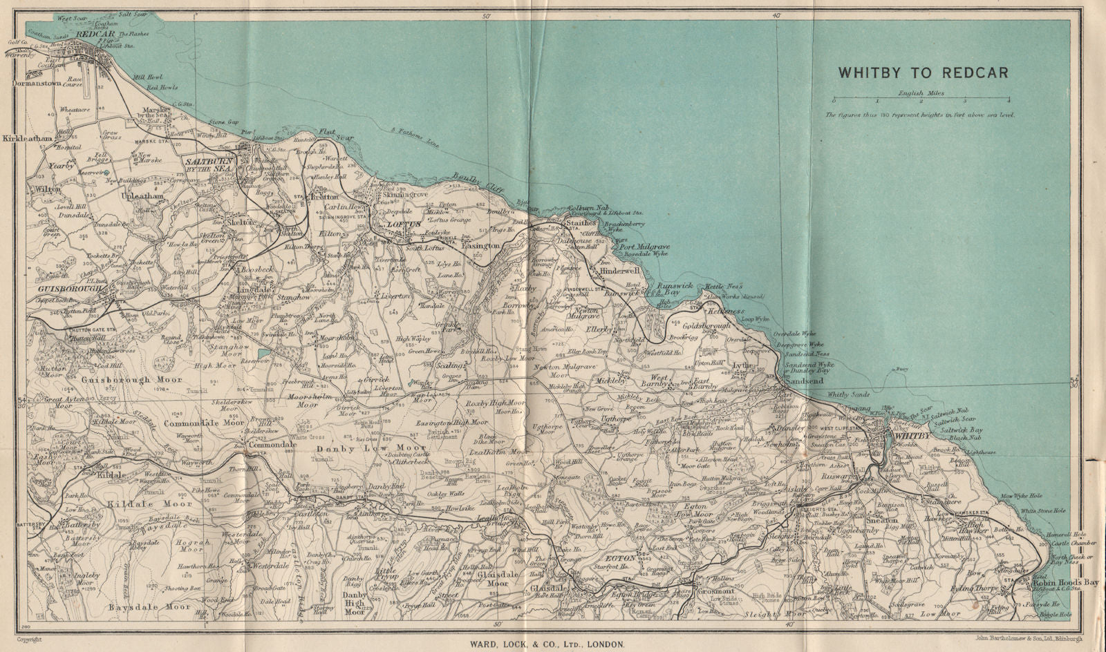 YORKSHIRE COAST Redcar Staithes Whitby North York Moors. WARD LOCK 1945 ...