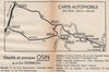 ROMANIA vintage road map. Focsani-Braila-Galati-Tulcea. Macin 1938 old
