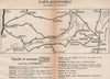 ROMANIA vintage road map. Bucarest-Oltenita-Harsova-Constanta 1938 old