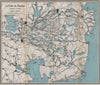 DANUBE DELTA map. Tulcea Chilea Valcov Sulina. Romania 1938 old vintage