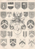 FREEMASONRY. Arms of Masons, Carpenters, Etc. 1882 old antique print picture