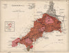 CORNWALL Geological map. STANFORD 1913 old antique vintage plan chart